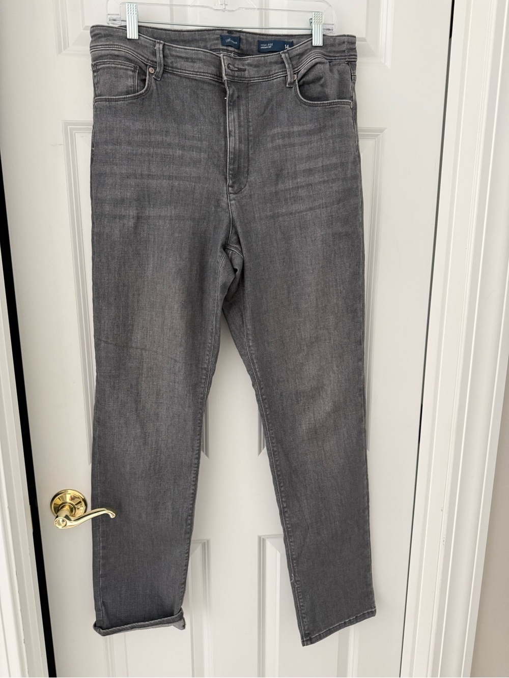 J. Jill Gray High-Rise Straight-Leg Jeans